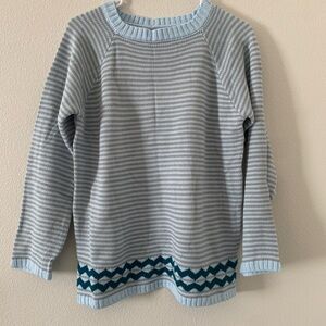 Striped Blue and Gray Women's Sweater